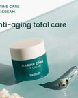 "Benefits of using Marine Care Eye Cream daily to combat signs of aging, including crow's feet and under-eye bags